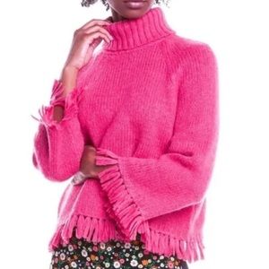Tory Burch Hot Pink Jennifer Turtleneck Sweater Size XS Alpaca Wool Blend